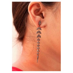 Leaf Pave Diamond Drop Earring 925 Silver Diamond Earring For Christmas Gift.