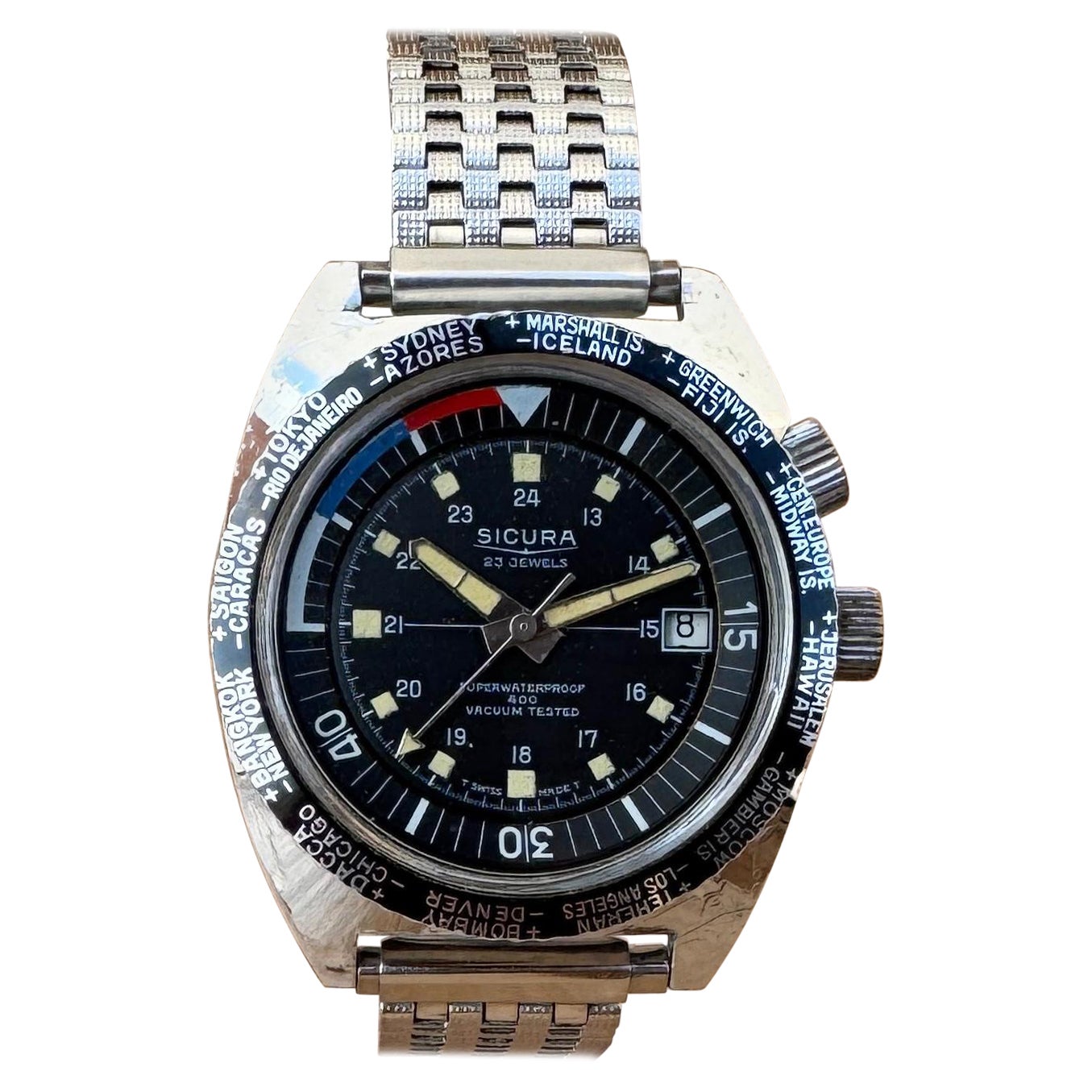 Sicura Super Waterproof 400 - 25 Jewels Shockprotected Diver watch
