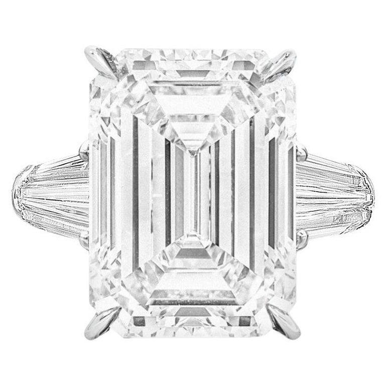 GIA Certified 7 Carat Emerald Cut  Diamond Ring For Sale