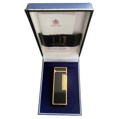Rare Vintage Dunhill Gold Plated Black Lacquer Lighter Dunhill Original Case