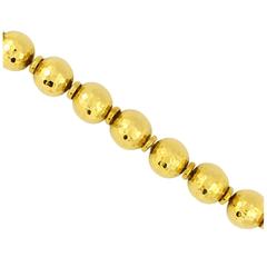 David Webb Hammered Gold Ball Necklace