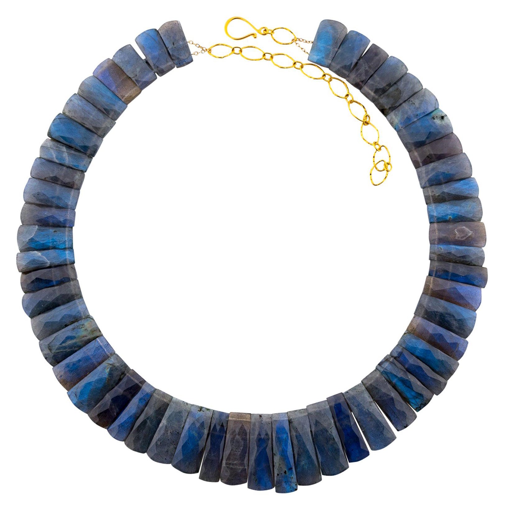 Rectangular Labradorite Cushion Necklace For Sale
