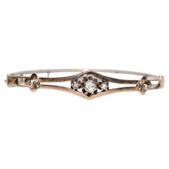Antique Ottoman Circa 1900s 9k Gold Natural Rose Cut Diamond Bracelet