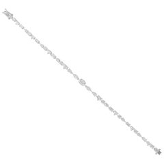 Natural 5.07 Carat SI/H Multi Shape Diamond Bracelet 18 Karat White Gold Jewelry