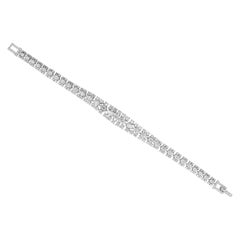 Natural 8.92 Carat SI/H Pear Round Diamond Bracelet 18 Karat White Gold Jewelry