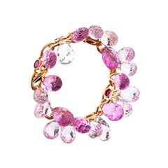 Ring Chopard Rose Gold Pink and White Saphires Rubellites