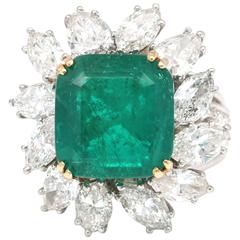 9.72 Carat Emerald and Diamond Ring