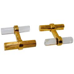Cartier Rock Crystal Gold Cufflinks 11