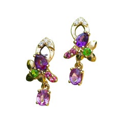 Genuine sapphire earrings studs