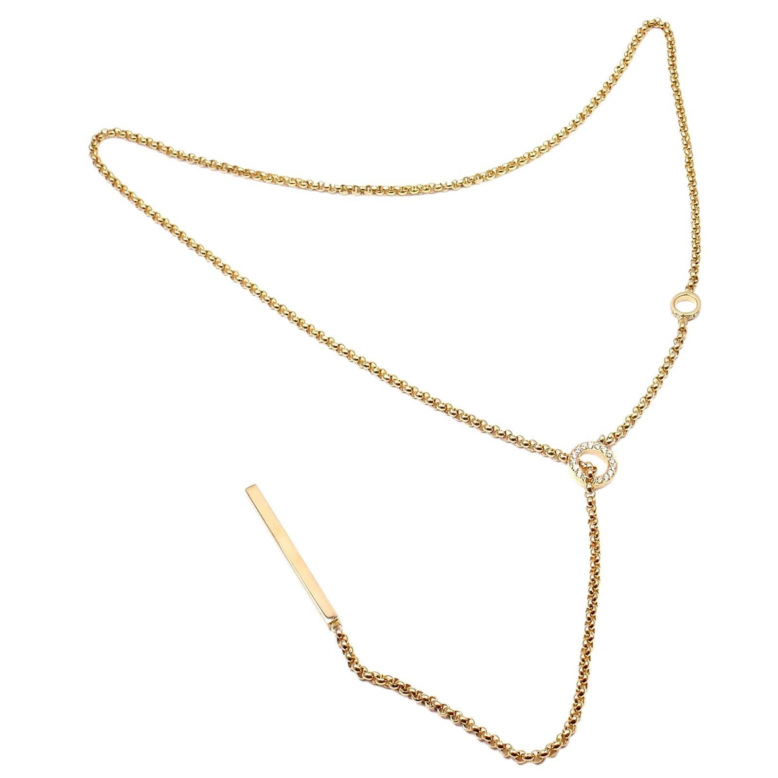 Piaget Possession Diamond Lariat Long Yellow Gold Necklace