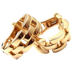 Cartier Maillon Panthere Yellow Gold Hoop Earrings