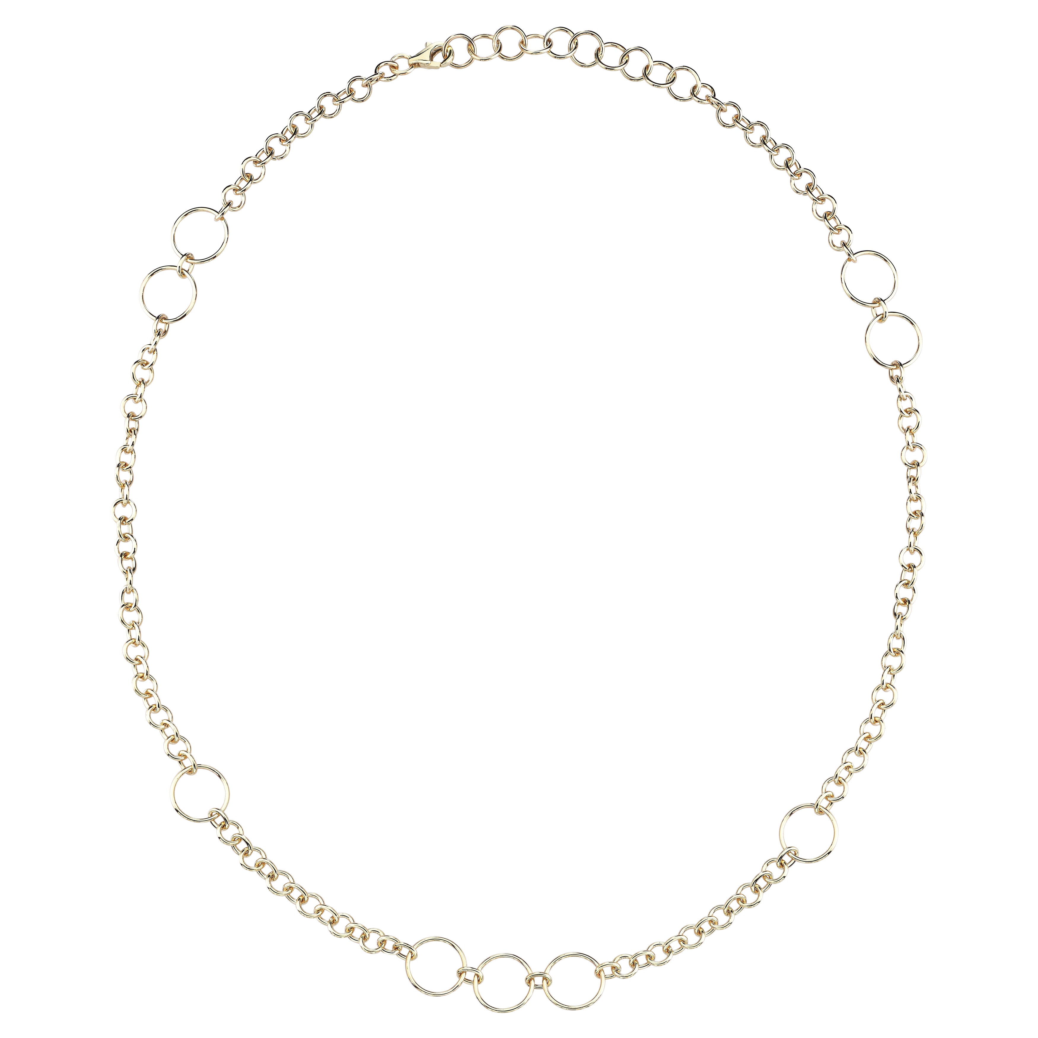 Series Fireball Hoop 14K Gold Chain For Sale