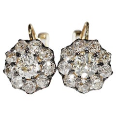18k Gold Newmade Handcrafted Natural Diamond Decorated Earring