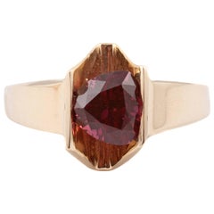 Stunning 4.85 Carat Rhodolite Garnet Ring in 14 Karat Gold