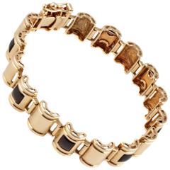 Onyx Yellow Gold Link Bracelet