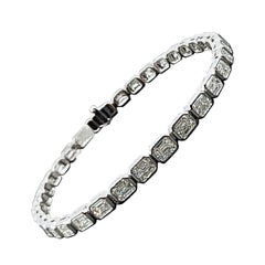 6.38 ct Emerald Cut East-West Bezel Set Tennis Bracelet