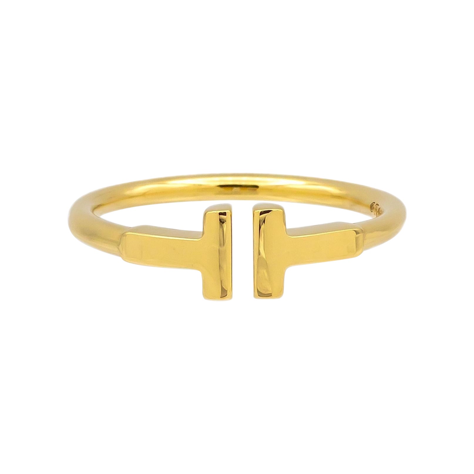 Tiffany & Co. 18K Yellow Gold T Wire Ring Size 6.5 with receipt