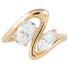Alexander Beverly Hills 1.53ct Oval & Marquise Diamond Toi Et Moi Ring 18k
