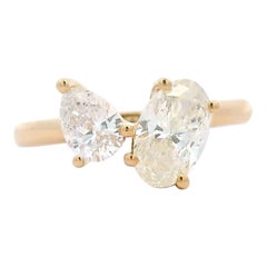 Alexander Beverly Hills 1.47ct Oval & Pear Diamond Toi Et Moi Ring 18k