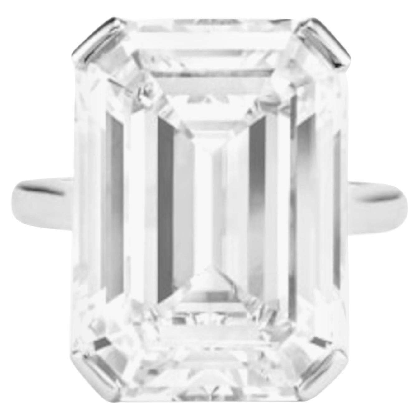 GIA Certified 15.37 Carat GIA Certified Emerald Cut Diamond Ring en venta