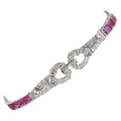 Art Deco Ruby, Diamond And Platinum Bracelet, Circa 1935