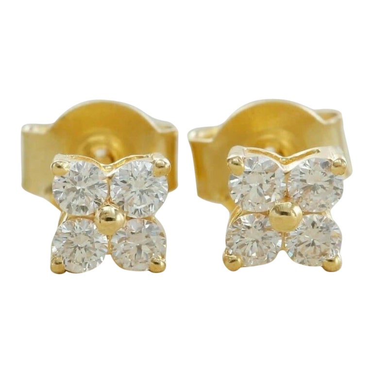 Orecchini con borchie di diamanti Quadrato a grappolo in oro massiccio 14k Regalo di nozze con borchie a grappolo.