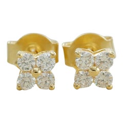 Orecchini con borchie di diamanti Quadrato a grappolo in oro massiccio 14k Regalo di nozze con borchie a grappolo.
