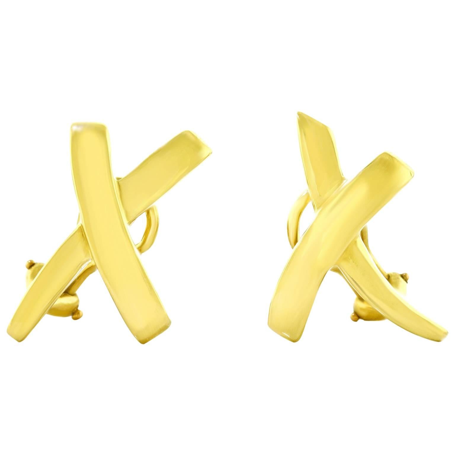 Paloma Picasso for Tiffany Gold X's Earrings