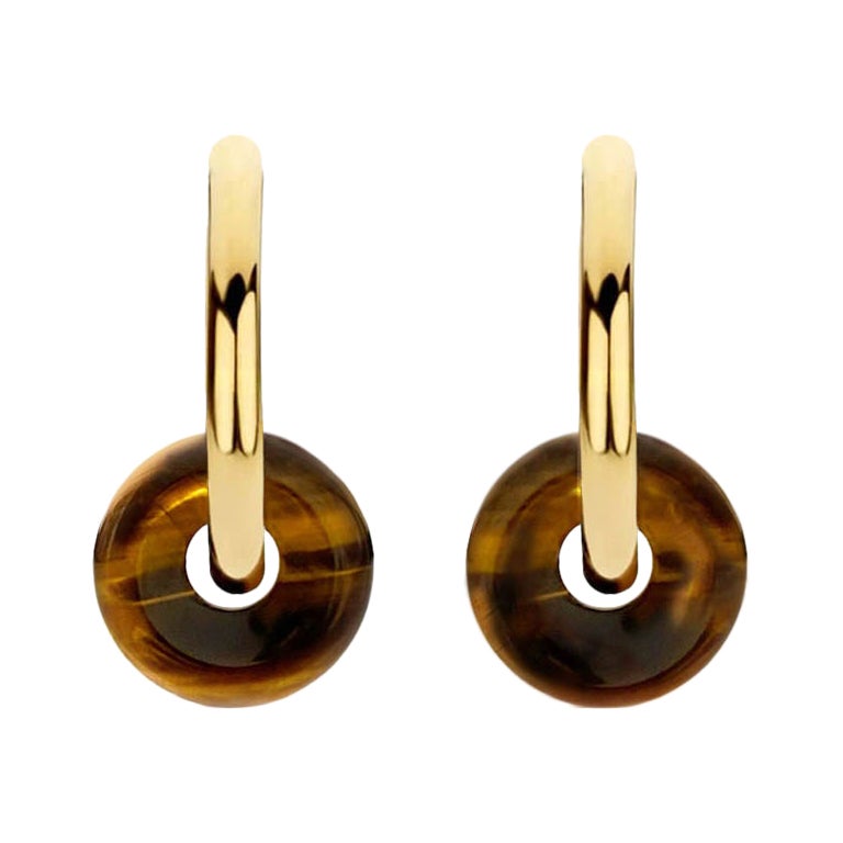 AITCHES - Jullie Tigeraugen-Ohrringe Ohrringe aus 18K vergoldetem Sterlingsilber