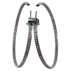 Orecchini a cerchio con diamanti Pave in argento 925 per un regalo di anniversario.