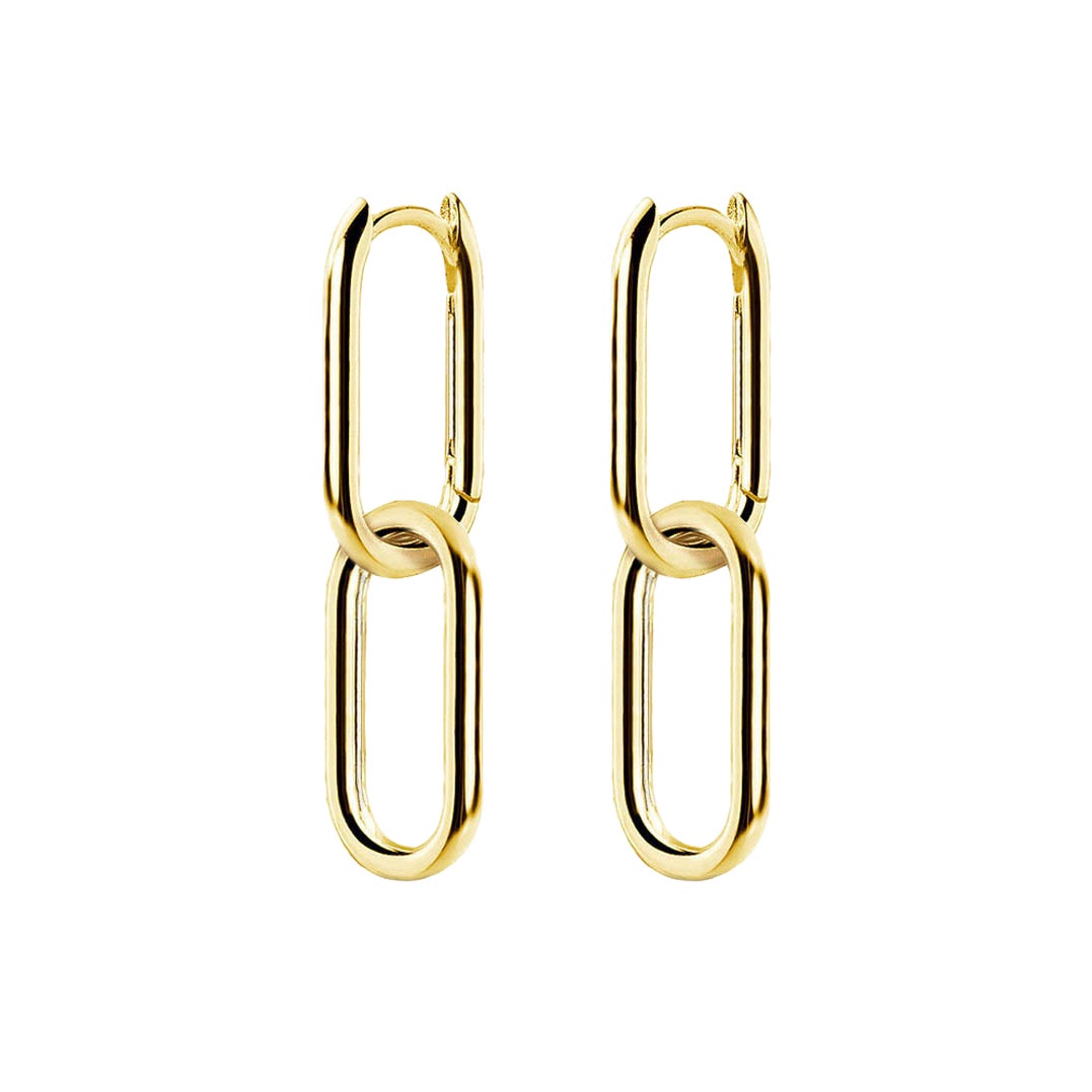 AITCHES - Jullie Doppelte ovale Ohrringe aus 18K vergoldetem Sterling Silber