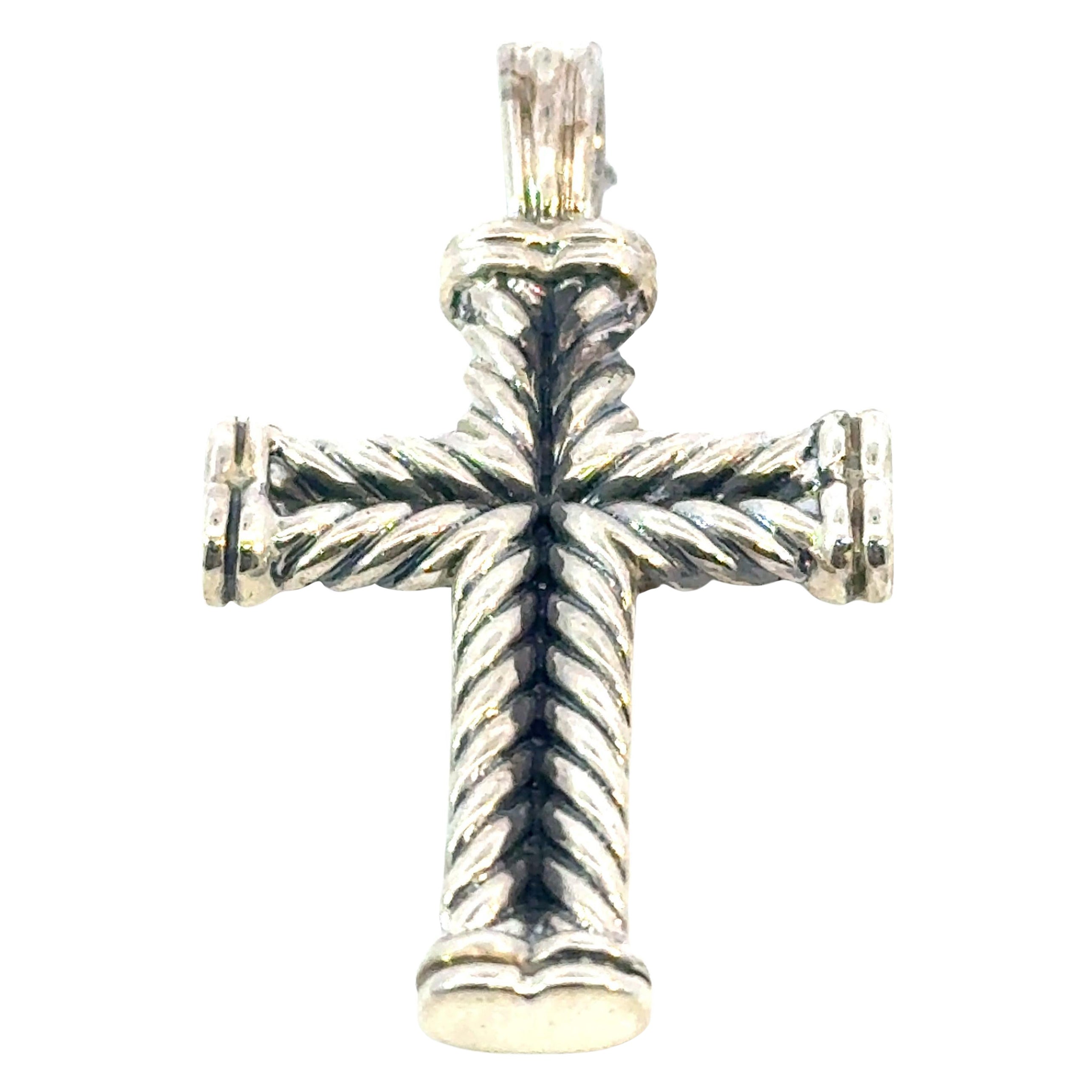 David Yurman Sterling Silver Cross Pendant Estate