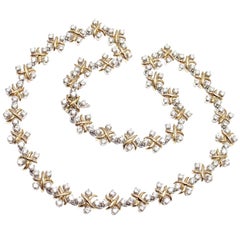Tiffany & Co. Collier en or jaune platine avec diamants Lynn