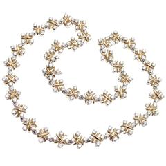 Tiffany & Co. Lynn Diamond Yellow Gold Platinum Necklace 5
