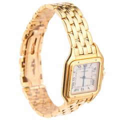 Retro Cartier Yellow Gold Panther Medium Quartz Wristwatch