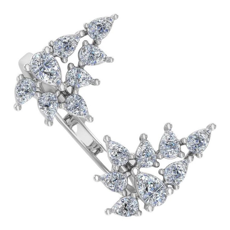 1,30 Carati SI Chiarezza HI Colore Anello con diamante a pera Gioielli in oro giallo 18k in vendita