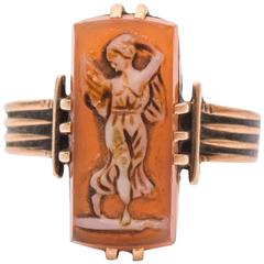 1850s Gold Cameo Ring with Dancing Silhouette 4