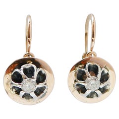 Diamonds, Rose Gold and Silver Earrings.