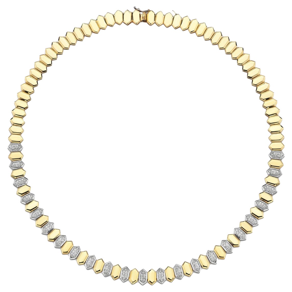 Series Fireball Baklava Shaped Diamond Necklace