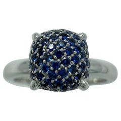 Tiffany & Co Paloma Picasso Pavé Blue Sapphire Sugar Stack 18k White Gold Ring
