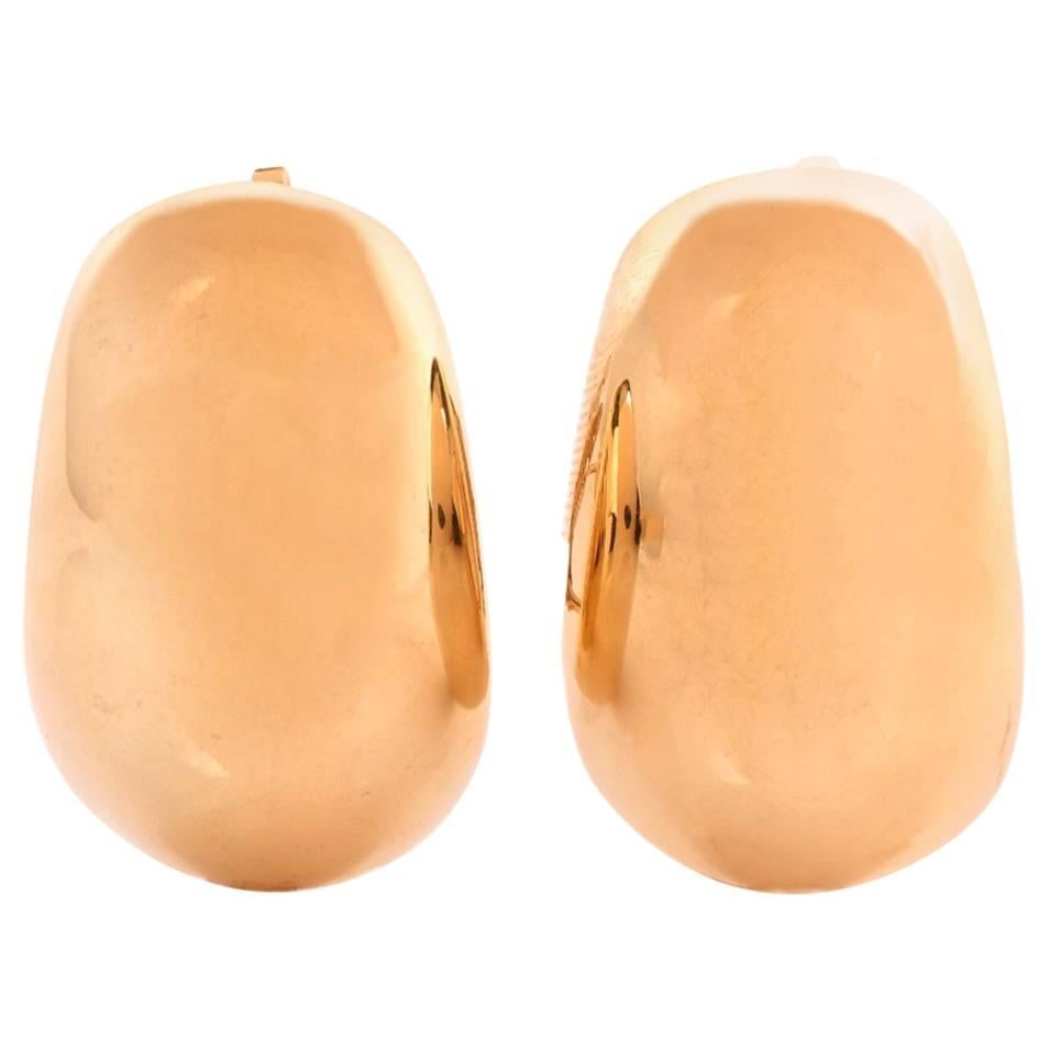 1980s Tiffany & Co. Half Hoop Bombé Gold Earrings