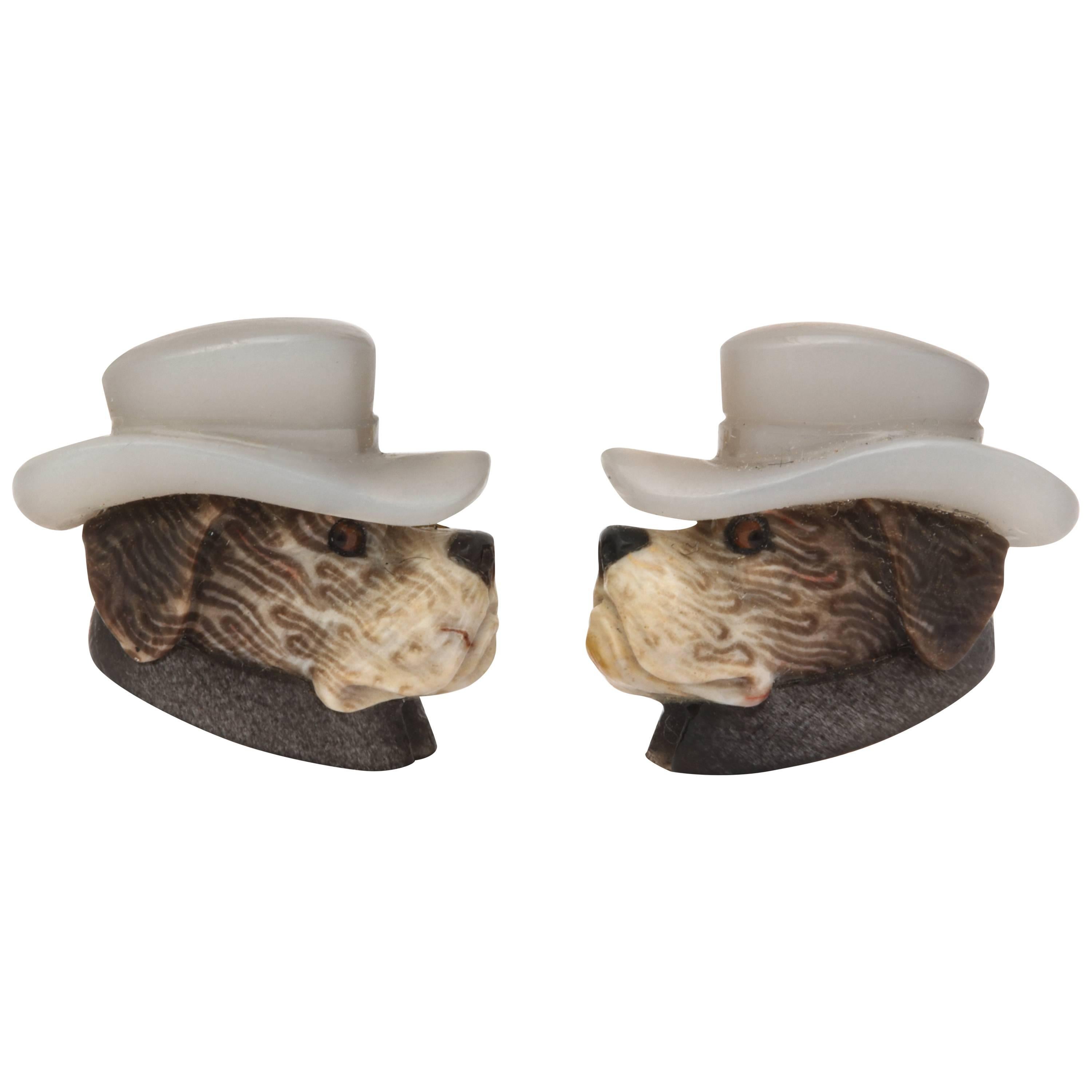 Michael Kanners the Dog in the Fedora Cufflinks For Sale