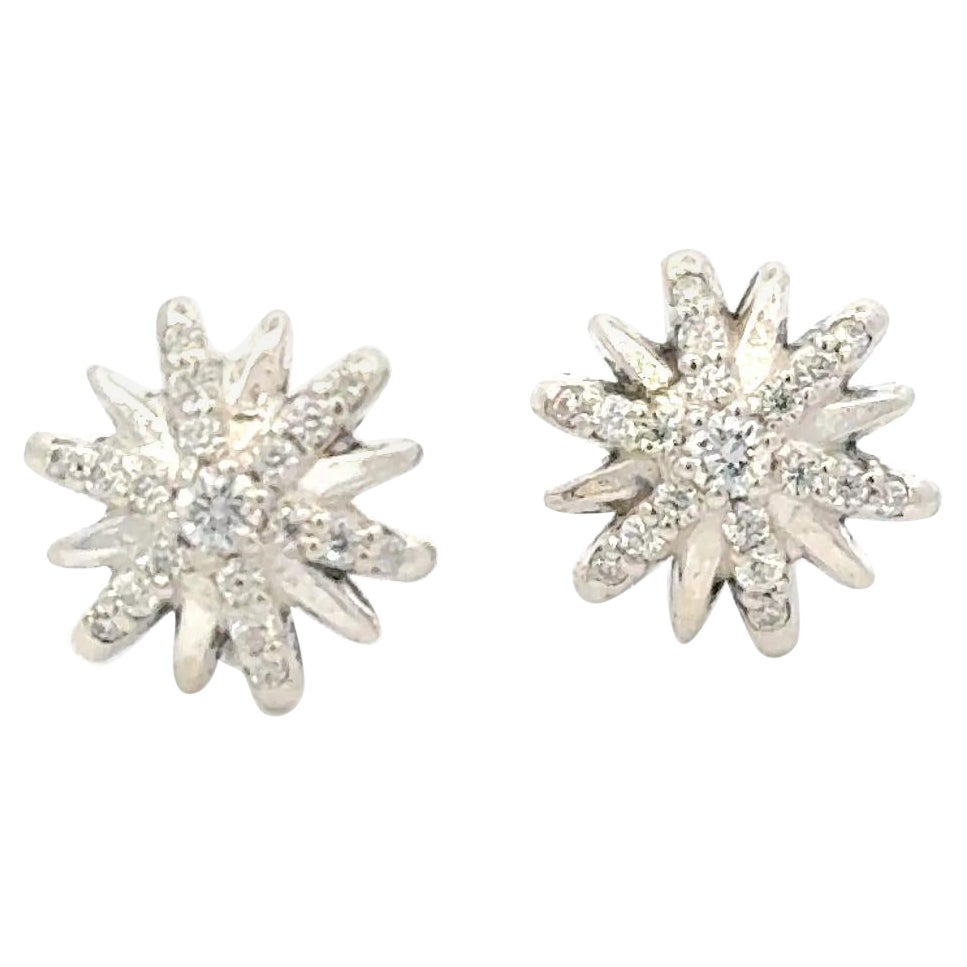 David Yurman Diamond Starburst Earrings 14KT Gold + Silver Estate