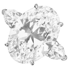 GIA Certified 5 Carat Oval Cut Diamond Ring in 18K White Ring