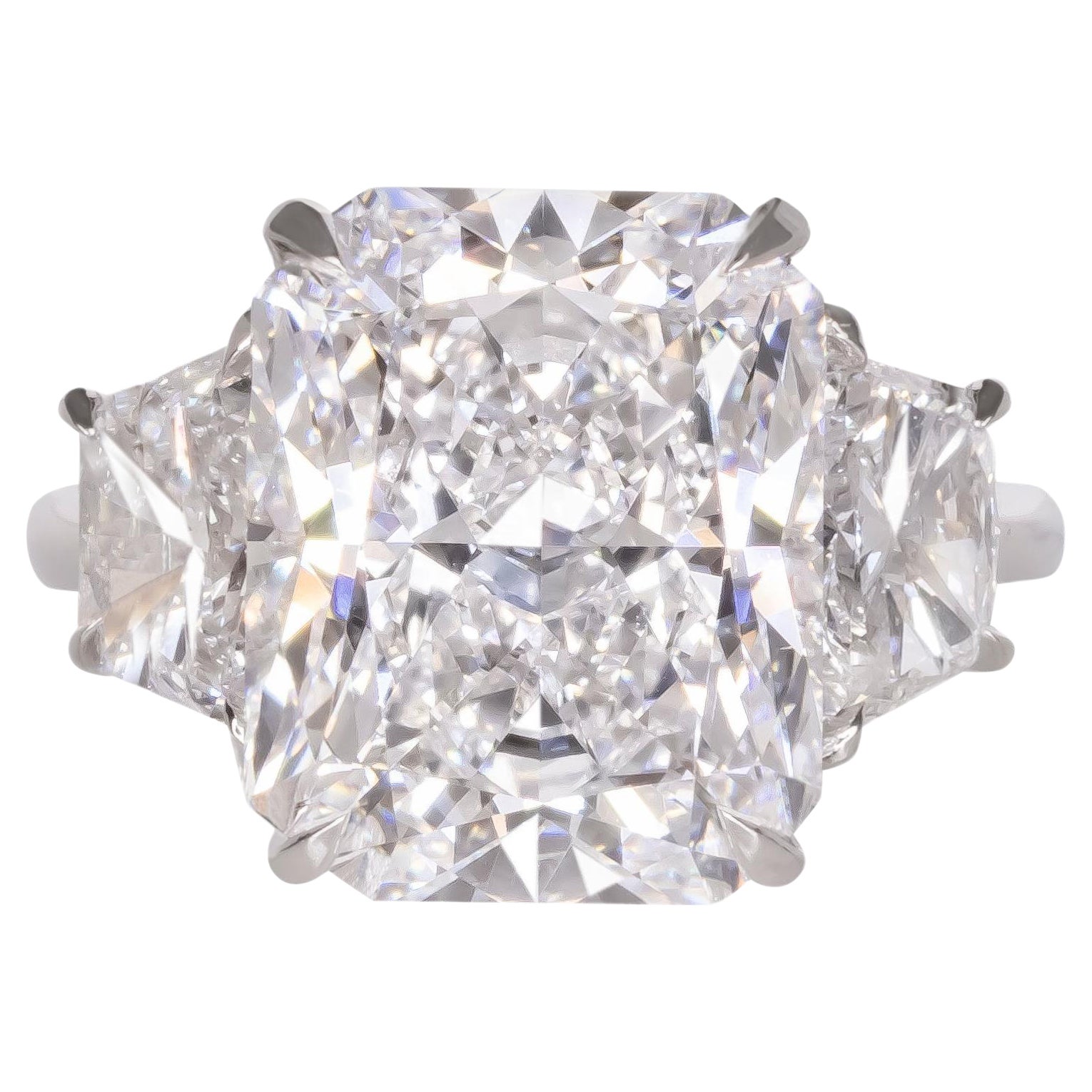 GIA Certified 5 Carat Radiant Cut Diamond VS1 Clarity Ring in Platinum For Sale
