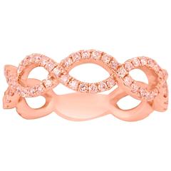 Natural Pink Diamond Gold Band Ring 6