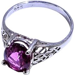 Rubelite in Sterling Silver Ring 7