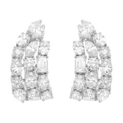 2.86 Carat SI Clarity HI Color Multi Shape Diamond Earrings 14 Karat White Gold