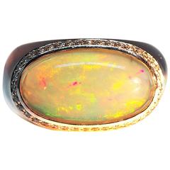 5.30 Carat White Opal Dome Ring 4