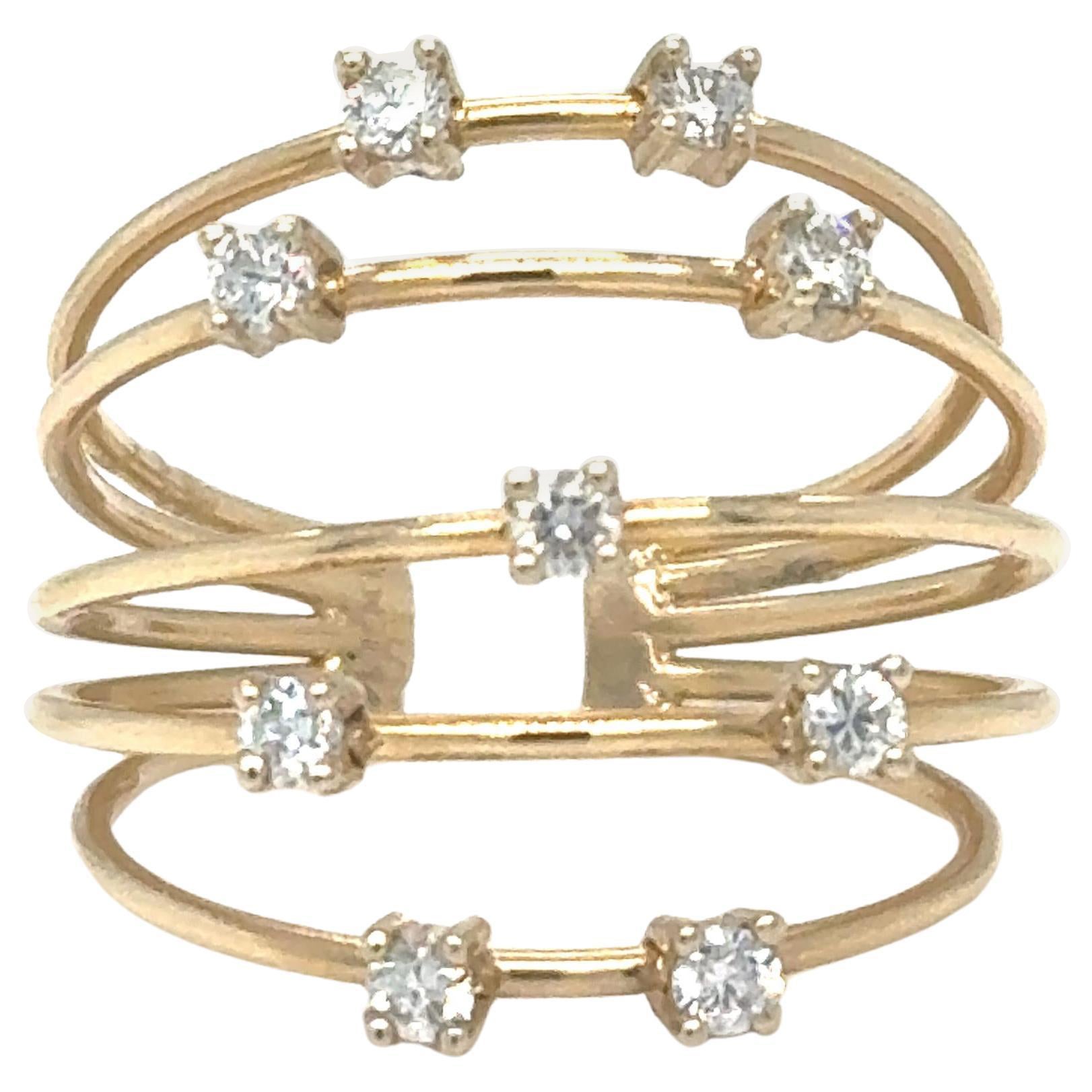 0.38 Carat Natural Round Cut Diamond Adjustable Cocktail Ring